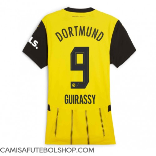 Camisa de time de futebol Borussia Dortmund Serhou Guirassy #9 Replicas 1º Equipamento Feminina 2024-25 Manga Curta